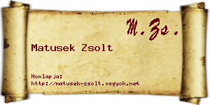 Matusek Zsolt névjegykártya